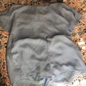 Blue Strapless Romper